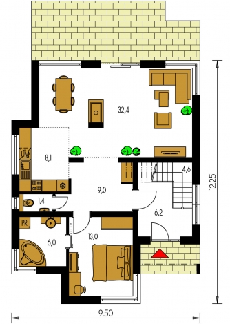 Floor plan of ground floor - CUBER 9